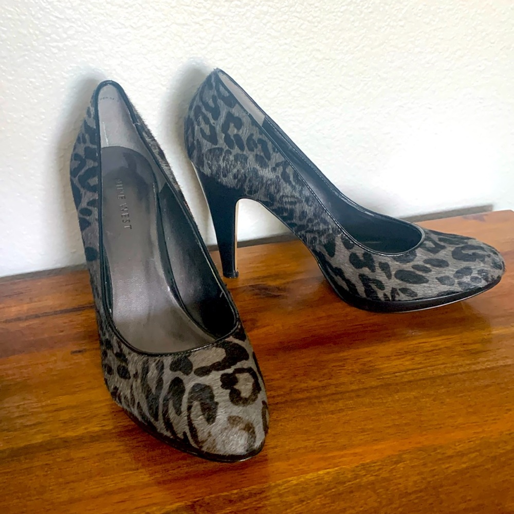 🐆 Nine West Leopard calf hair heels